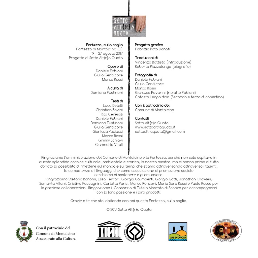 Crediti Catalogo - Fortezza, sulla soglia